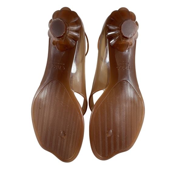 Chlo� 'Jelly' Brown Rubber Flat Sandals Size 8 - Picture 8 of 9